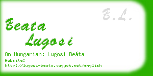 beata lugosi business card